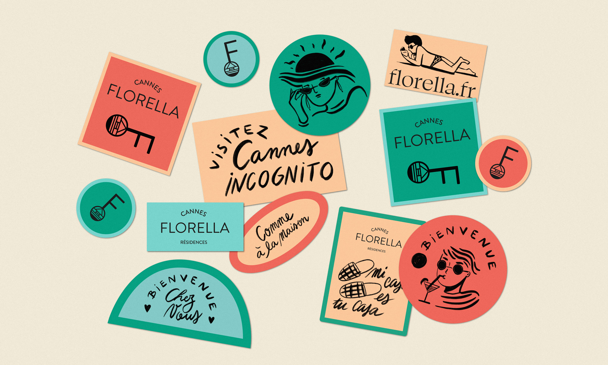 Stickers pour Florella.
Réalisé par Au-delà studio.